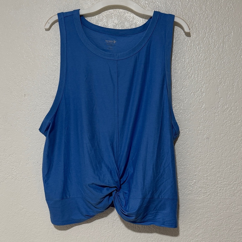 Old Navy Women's Blue Twist-Front “Go-Dry” Tank Top, Size L